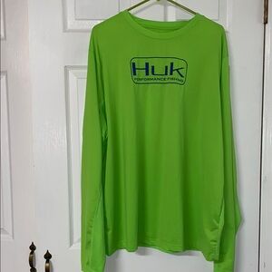 Huk Performance Fishing Long Sleeve Shirt in Bright Green